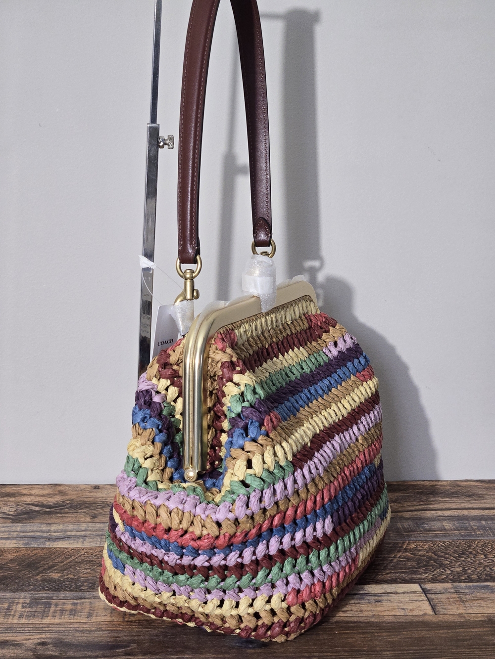 Coach Kisslock Straw Bag 27 - Picture 5 of 10